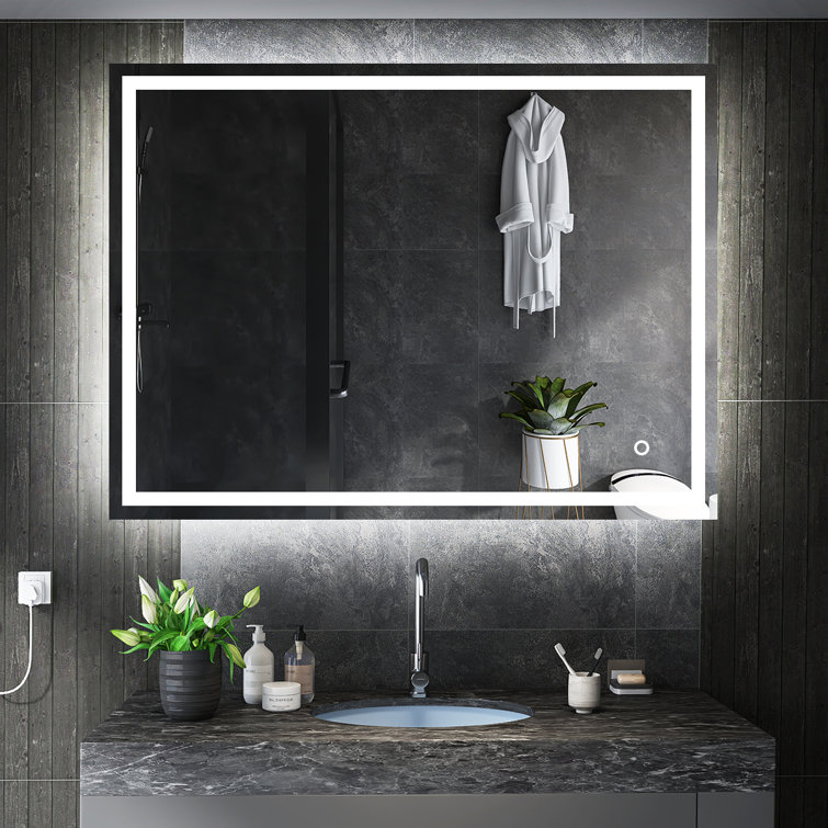 Led Illuminated Bathroom Mirror Sensor Demister Everything Bathroom